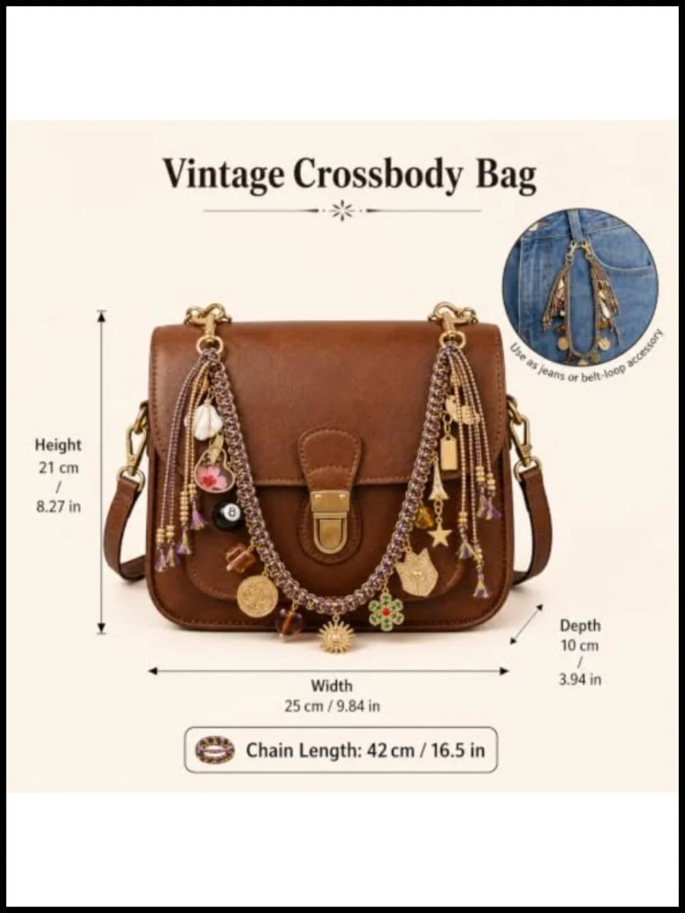 Boho Braided Cord Bag Charm Extender Chain with Lobster Clasps